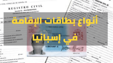 أنواع تصاريح الإقامة في إسبانيا، أنواع بطاقات الإقامة إسبانيا