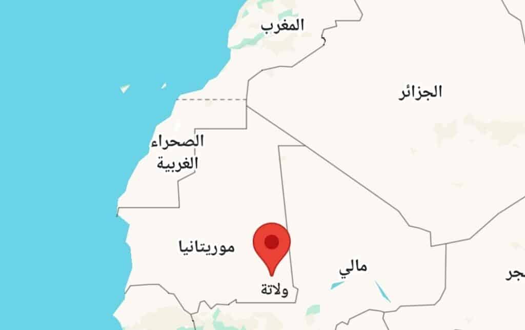 موقع مدينة ولاتة على الخريطة