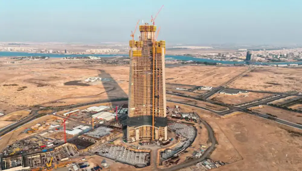 يجري تشييد أطول مبنى في العالم: ناطحة سحاب ستتجاوز برج خليفة، وقد بلغت تكلفتها مليار يورو.