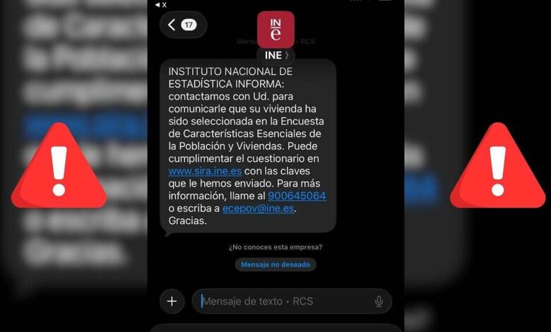 تحذير: رسائل SMS مزيفة تنتحل صفة المعهد الوطني للإحصاء (INE) للاحتيال على المواطنين