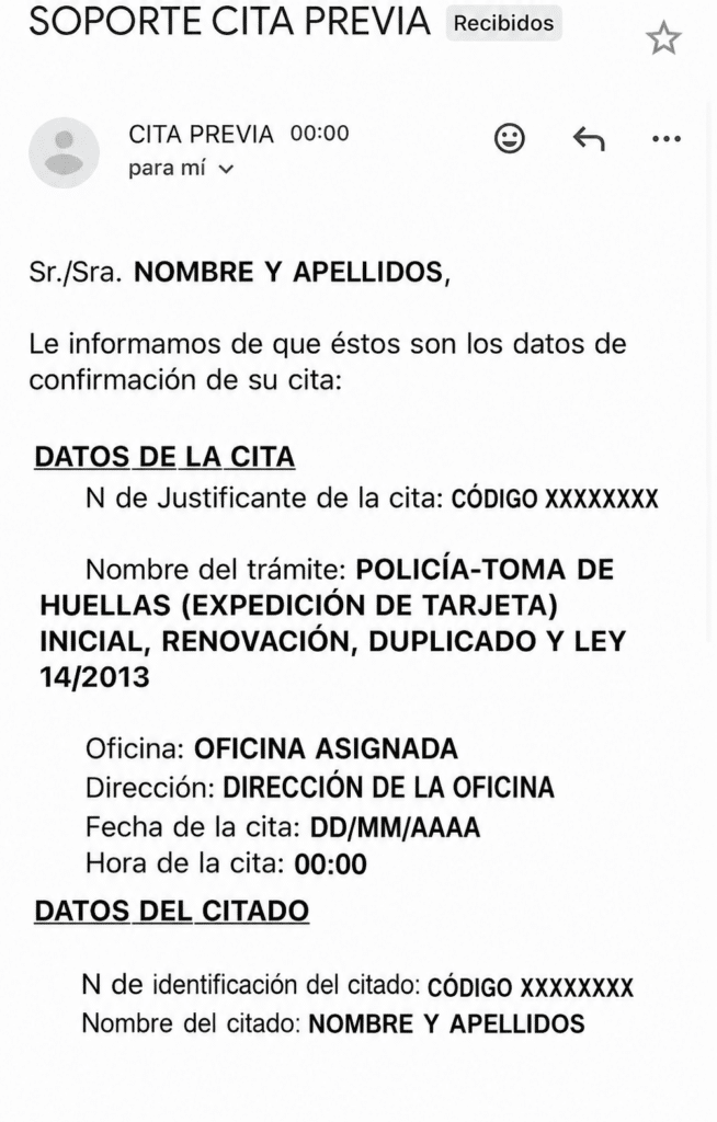 notificacion huellas